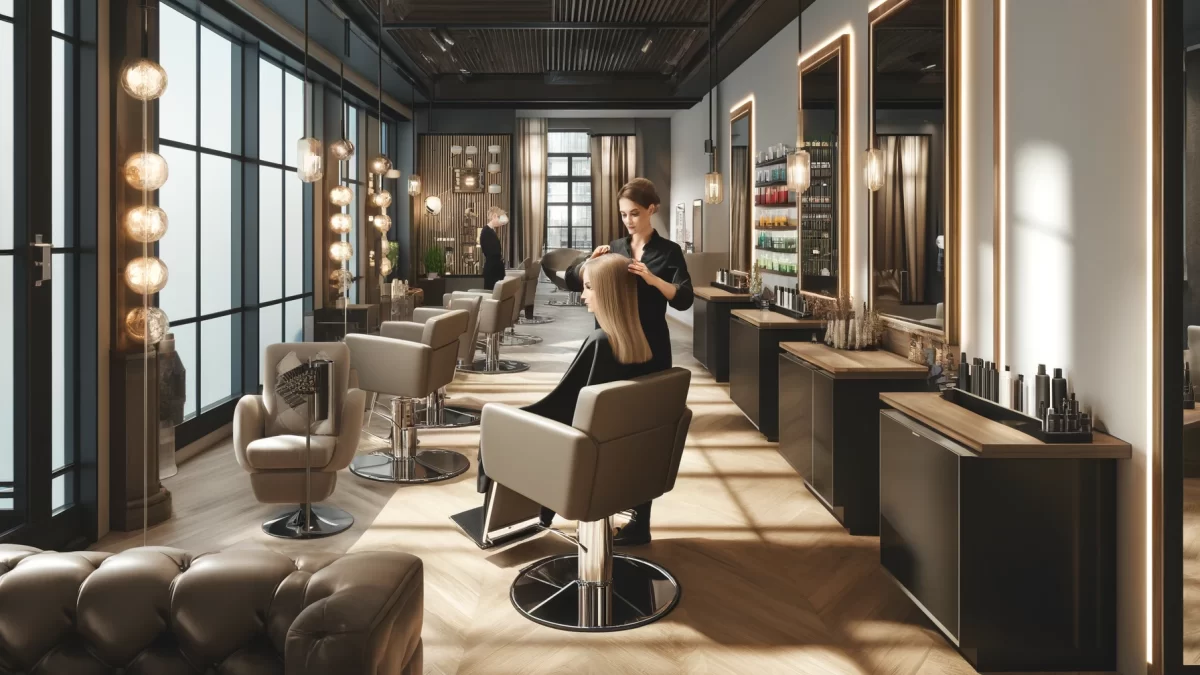 A modern and stylish hair salon in Bremen. The image shows a well-lit, inviting salon interior with sleek, contemporary decor.